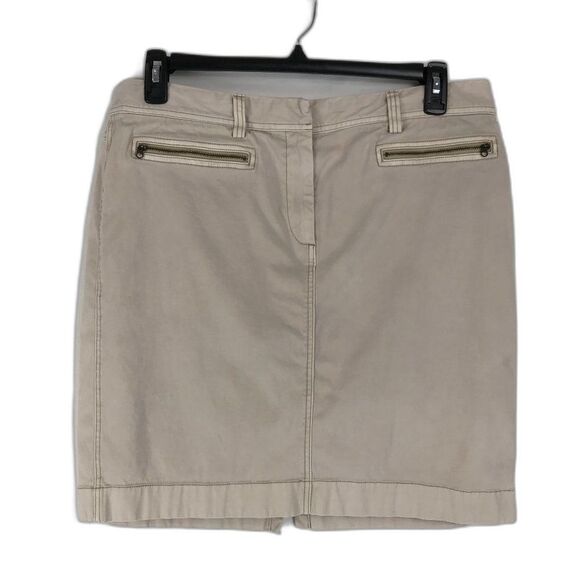 Orvis Khaki Skirt Women's Plus Size 16 Pockets Cotton Blend Stretch Casual - Picture 1 of 13